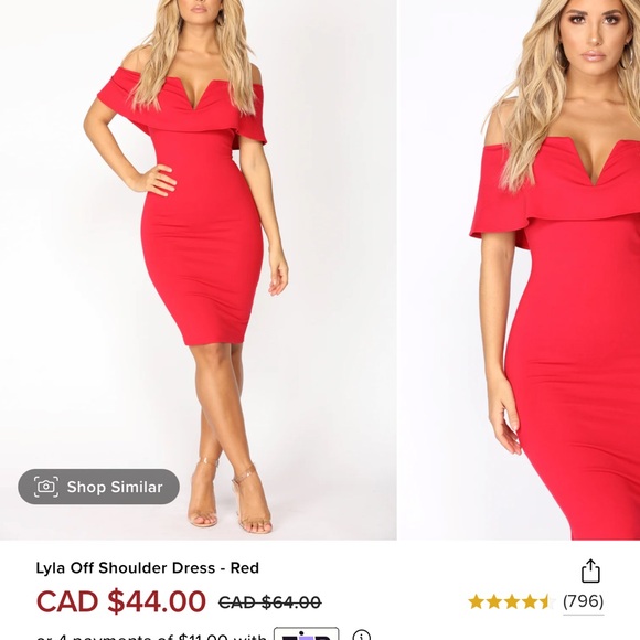 Red Shoulder Dress - Picture 10 of 10